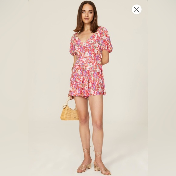 Yumi Kim Mindy Floral Short Sleeve Romper Small - Picture 1 of 8